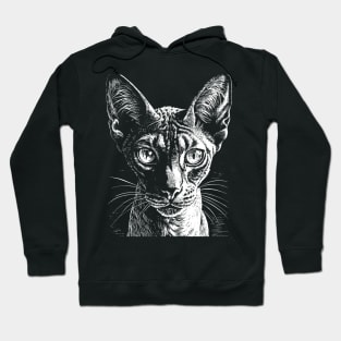 Cornish Rex cat head Hoodie